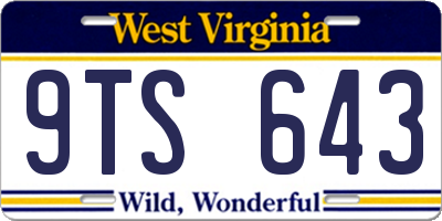 WV license plate 9TS643