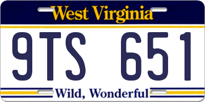 WV license plate 9TS651
