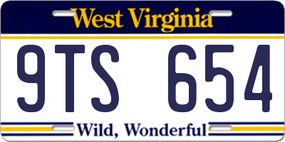 WV license plate 9TS654