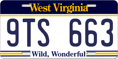 WV license plate 9TS663