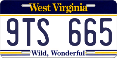WV license plate 9TS665