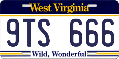 WV license plate 9TS666