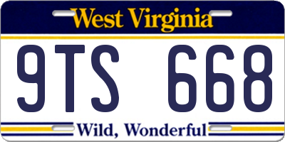 WV license plate 9TS668