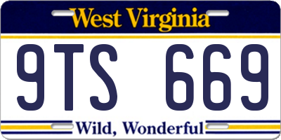 WV license plate 9TS669