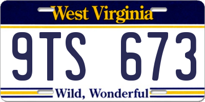 WV license plate 9TS673