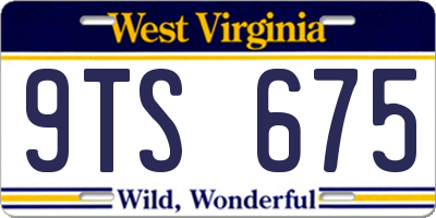WV license plate 9TS675