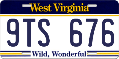 WV license plate 9TS676