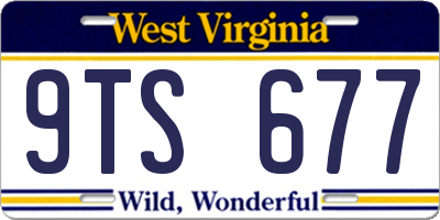 WV license plate 9TS677