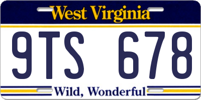 WV license plate 9TS678
