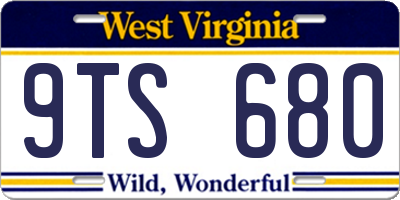 WV license plate 9TS680