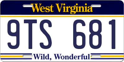 WV license plate 9TS681