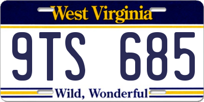 WV license plate 9TS685