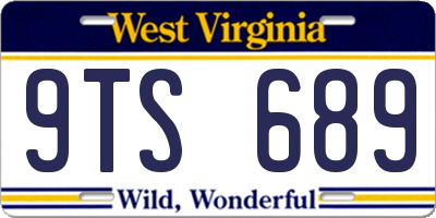 WV license plate 9TS689