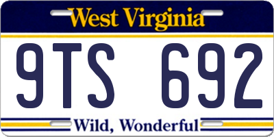 WV license plate 9TS692