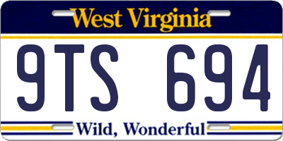 WV license plate 9TS694