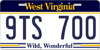WV license plate 9TS700