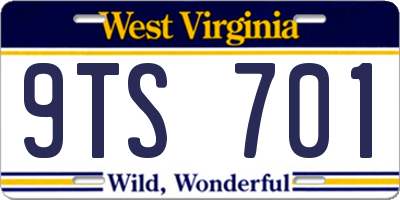 WV license plate 9TS701