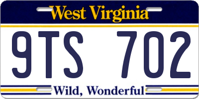 WV license plate 9TS702