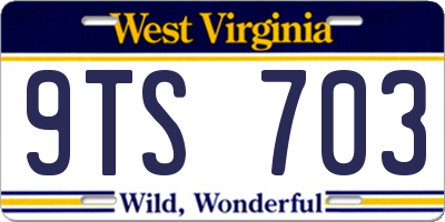 WV license plate 9TS703