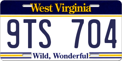 WV license plate 9TS704