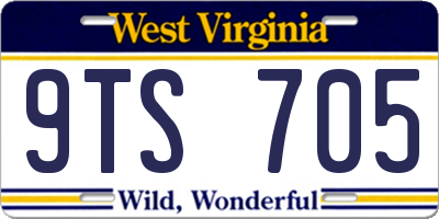 WV license plate 9TS705