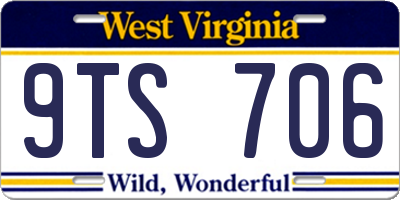 WV license plate 9TS706