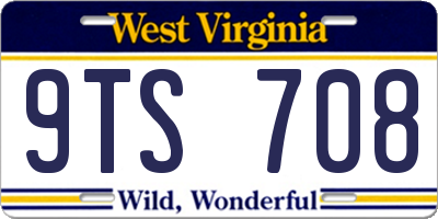 WV license plate 9TS708