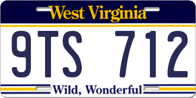 WV license plate 9TS712