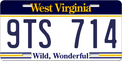 WV license plate 9TS714