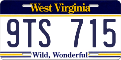 WV license plate 9TS715