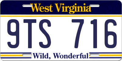 WV license plate 9TS716
