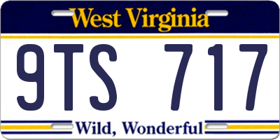 WV license plate 9TS717