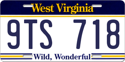 WV license plate 9TS718