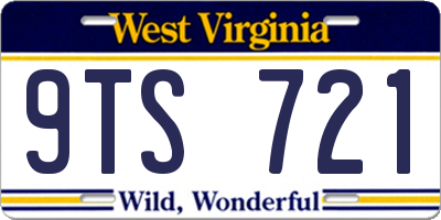 WV license plate 9TS721