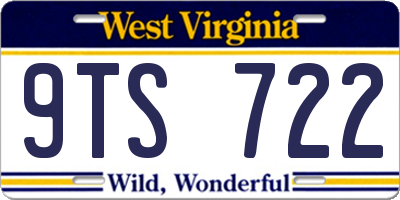 WV license plate 9TS722