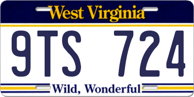 WV license plate 9TS724
