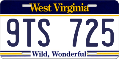 WV license plate 9TS725