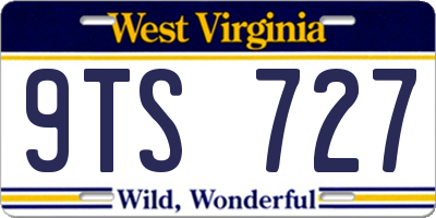 WV license plate 9TS727
