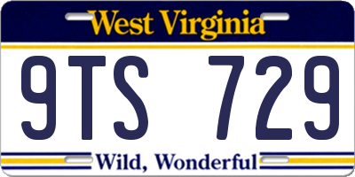 WV license plate 9TS729