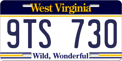 WV license plate 9TS730