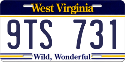WV license plate 9TS731