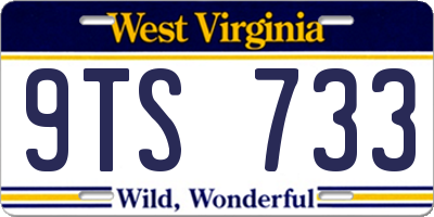 WV license plate 9TS733
