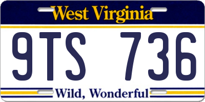 WV license plate 9TS736