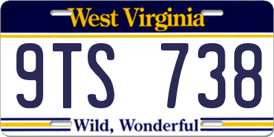 WV license plate 9TS738