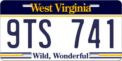 WV license plate 9TS741