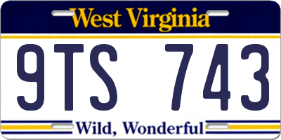 WV license plate 9TS743