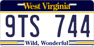 WV license plate 9TS744