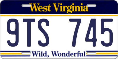WV license plate 9TS745