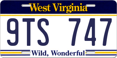WV license plate 9TS747