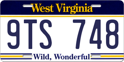 WV license plate 9TS748